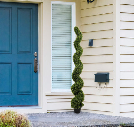 Artificial Outdoor UV Resistant Plastic Boxwood Topiary Spiral Tree