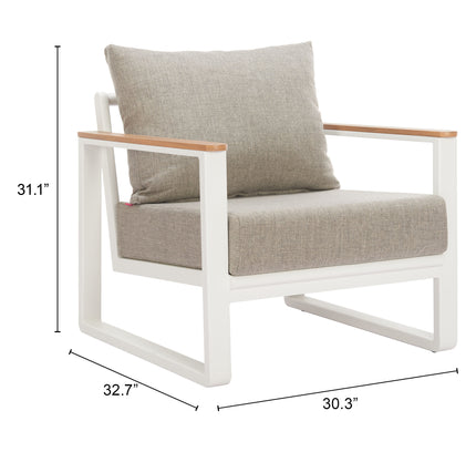 Welt Armchair Taupe & White