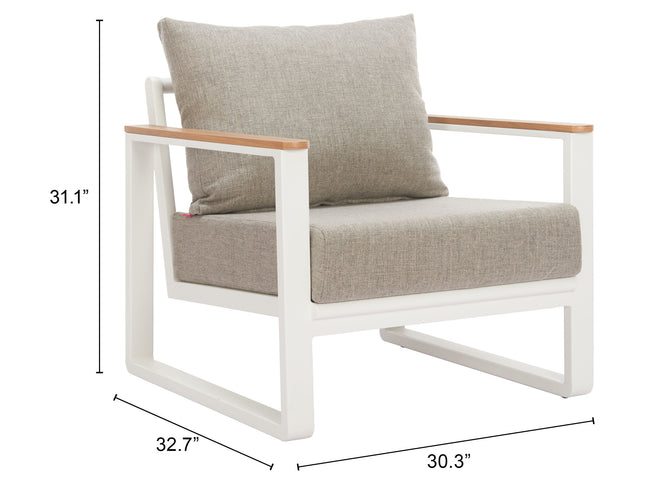 Welt Armchair Taupe & White