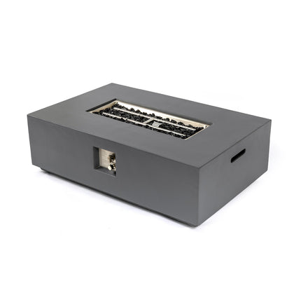 Volon Modern Rectangular Fire Pit Table in Light Gray