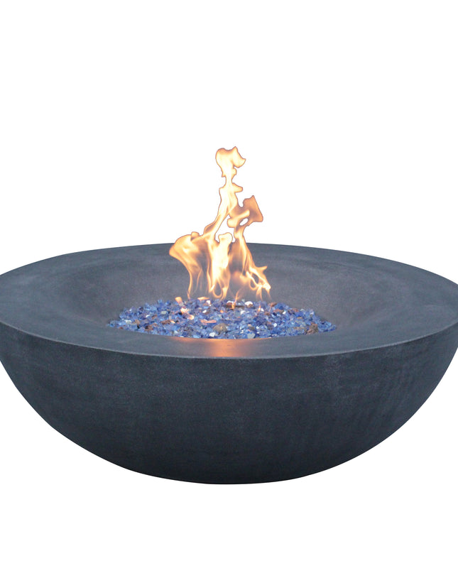 42 Inch Outdoor Concrete Propane gas Fire Pit bowl in Dark Gray color