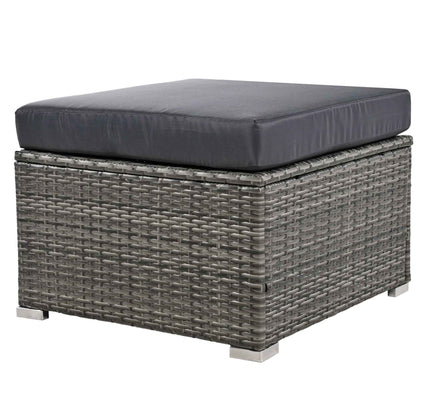 10-Piece Outdoor Rattan Conversation Set with Acacia Coffee Table, Seats 8-9