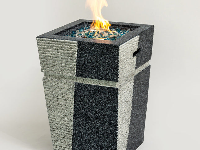 20" Square Concrete Propane Fire Pit Table, 50,000 BTU