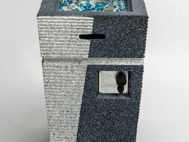 20" Square Concrete Propane Fire Pit Table, 50,000 BTU