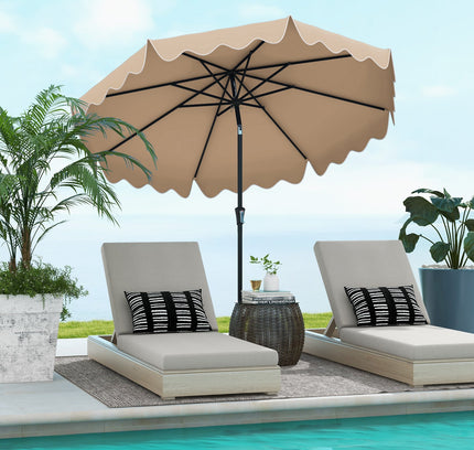 9 Ft Patio Umbrella with Crank Handle and Push Button Tilt