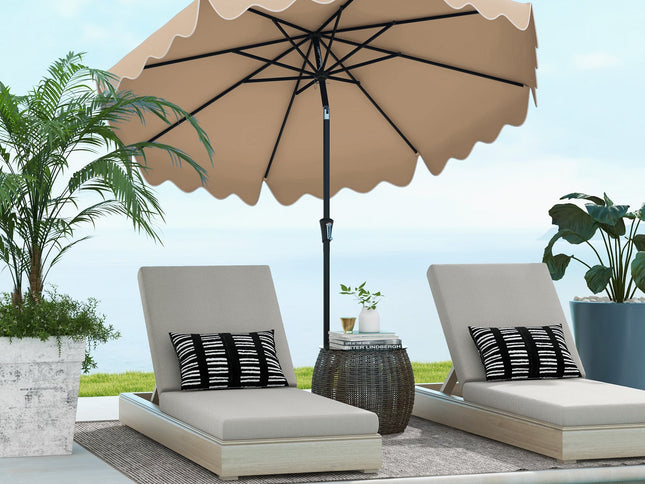 9 Ft Patio Umbrella with Crank Handle and Push Button Tilt
