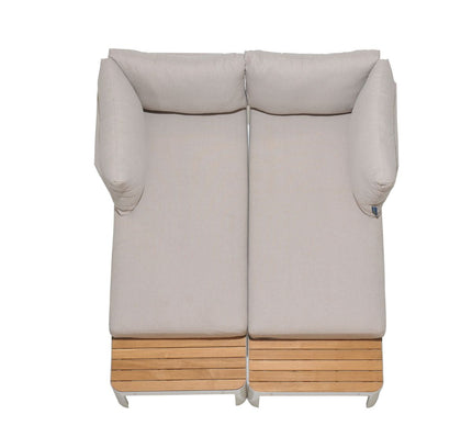 Portals Teak and Aluminum Modular Sofa 3pc Set