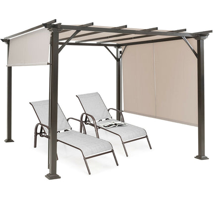 10 x 10 Feet Metal Frame Pergola - Beige