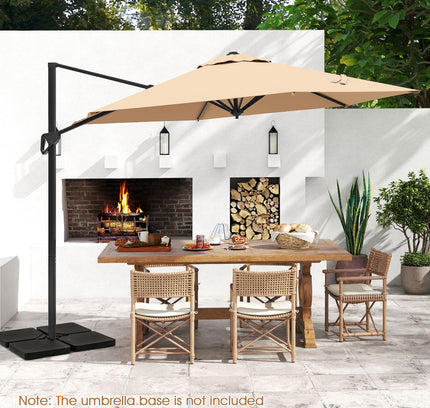 9 Ft Cantilever Patio Umbrella with Vented Top and Sun Protective Canopy