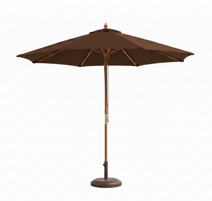 9 Ft Patio Umbrella Market Umbrella with 8 Sturdy Bamboo Ribs