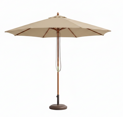 9 Ft Patio Umbrella Market Umbrella with 8 Sturdy Bamboo Ribs