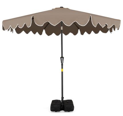 9 Ft Patio Umbrella with Weighted Base and Sandbags
