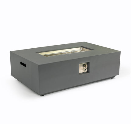 Volon Modern Rectangular Fire Pit Table in Light Gray