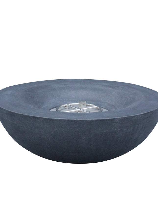 42 Inch Outdoor Concrete Propane gas Fire Pit bowl in Dark Gray color