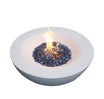 42 Inch Outdoor Concrete Propane gas Fire Pit bowl in Antique white color