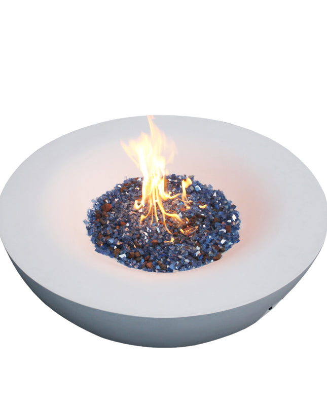 42 Inch Outdoor Concrete Propane gas Fire Pit bowl in Antique white color