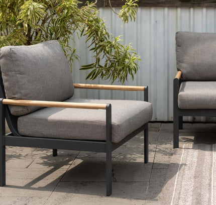 Amber Sofa Teak and Aluminum Chair