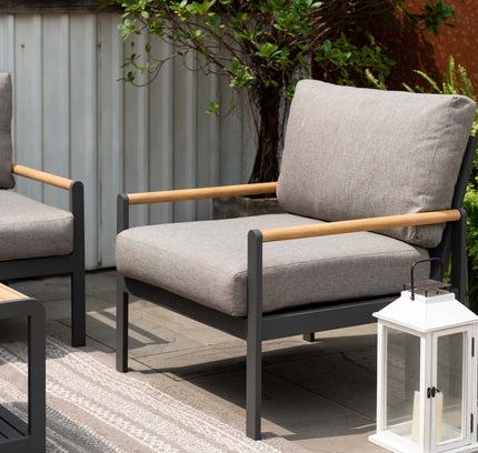 Amber Sofa Teak and Aluminum Chair