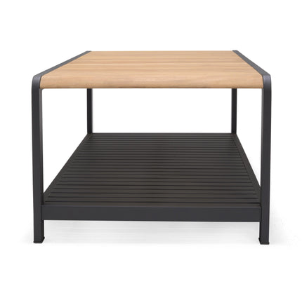 Amber Teak and Aluminum Rectangular Coffee Table