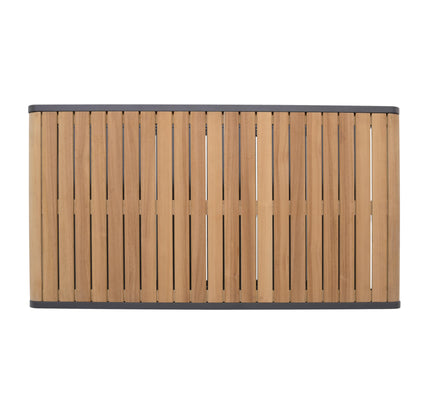 Amber Teak and Aluminum Rectangular Coffee Table