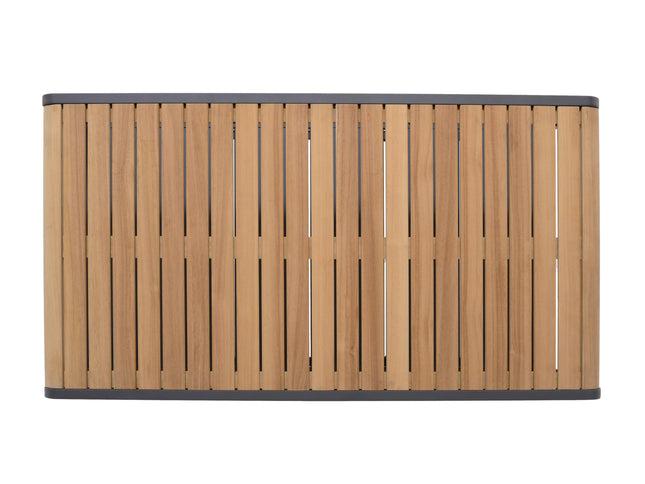 Amber Teak and Aluminum Rectangular Coffee Table