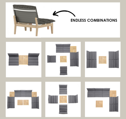 Arno Modular Side Chair Light or Dark - 2pc
