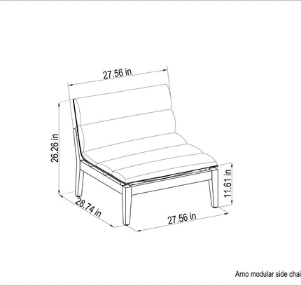 Arno Modular Side Chair Light or Dark - 2pc