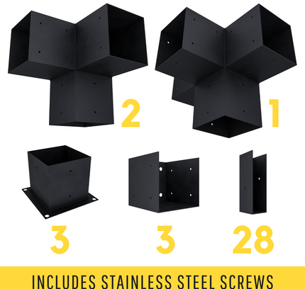 DIY Pergola Bracket Kit for an Attached Pergola With Slatted Roof - Any Size Up to 24' x 12'