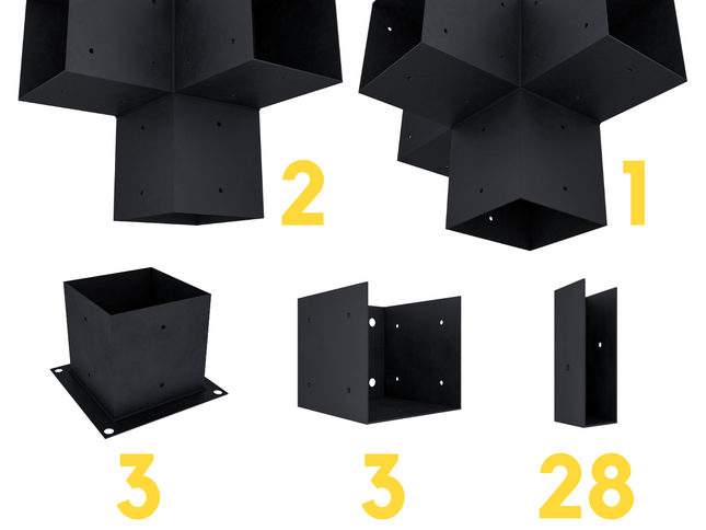DIY Pergola Bracket Kit for an Attached Pergola With Slatted Roof - Any Size Up to 24' x 12'