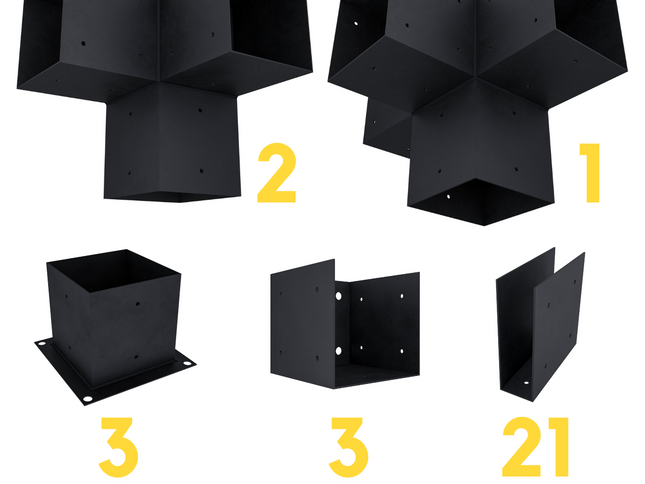 DIY Pergola Bracket Kit for an Attached Pergola With Roof Rafters - Any Size Up to 24' x 12'