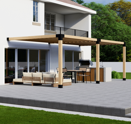DIY Pergola Bracket Kit for an Attached Pergola With Slatted Roof - Any Size Up to 24' x 12'
