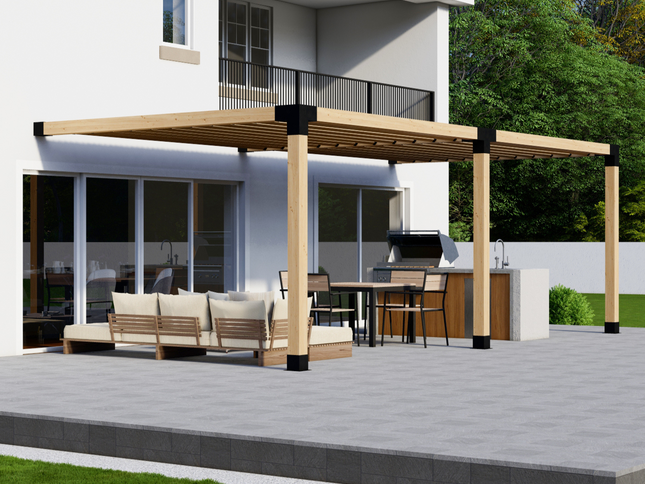 DIY Pergola Bracket Kit for an Attached Pergola With Slatted Roof - Any Size Up to 24' x 12'