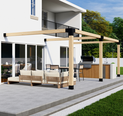 DIY Pergola Bracket Kit for an Attached Pergola Frame - Any Size Up to 24' x 12'