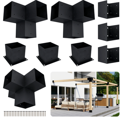 DIY Pergola Bracket Kit for an Attached Pergola Frame - Any Size Up to 24' x 12'