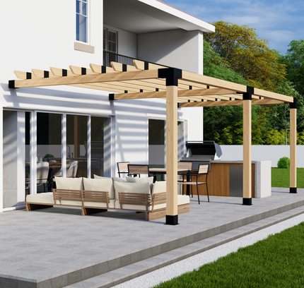 DIY Pergola Bracket Kit for an Attached Pergola With Roof Rafters - Any Size Up to 24' x 12'