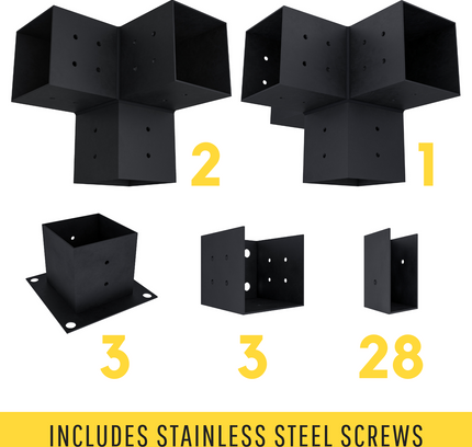 DIY Pergola Bracket Kit for an Attached Pergola With Slatted Roof - Any Size Up to 24' x 12'