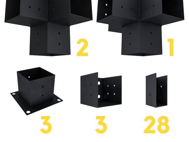 DIY Pergola Bracket Kit for an Attached Pergola With Slatted Roof - Any Size Up to 24' x 12'