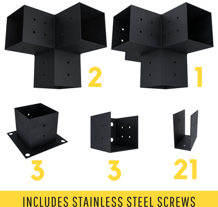DIY Pergola Bracket Kit for an Attached Pergola With Roof Rafters - Any Size Up to 24' x 12'