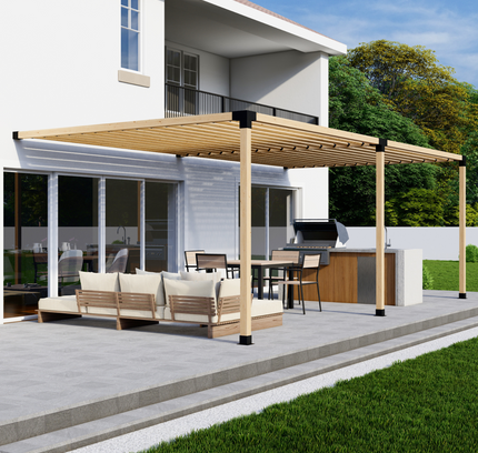 DIY Pergola Bracket Kit for an Attached Pergola With Slatted Roof - Any Size Up to 24' x 12'