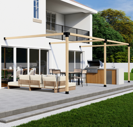 DIY Pergola Bracket Kit for an Attached Pergola Frame - Any Size Up to 24' x 12'