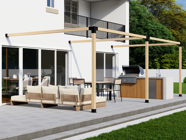 DIY Pergola Bracket Kit for an Attached Pergola Frame - Any Size Up to 24' x 12'