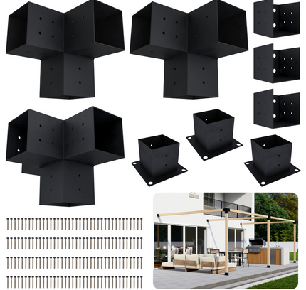 DIY Pergola Bracket Kit for an Attached Pergola Frame - Any Size Up to 24' x 12'