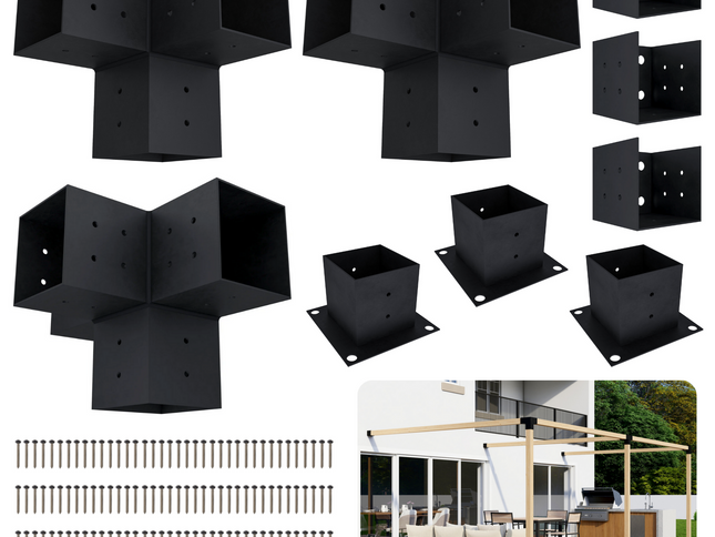 DIY Pergola Bracket Kit for an Attached Pergola Frame - Any Size Up to 24' x 12'