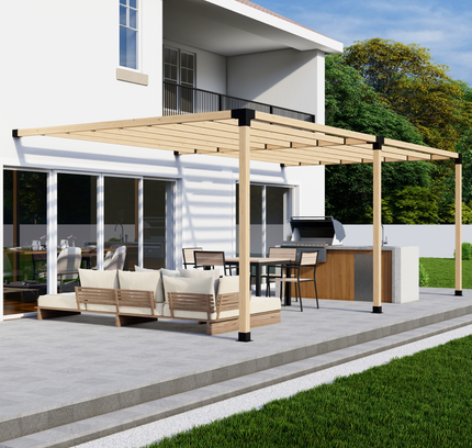 DIY Pergola Bracket Kit for an Attached Pergola With Slatted Roof - Any Size Up to 24' x 12'