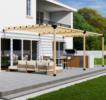 DIY Pergola Bracket Kit for an Attached Pergola With Roof Rafters - Any Size Up to 24' x 12'