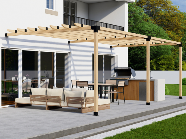 DIY Pergola Bracket Kit for an Attached Pergola With Roof Rafters - Any Size Up to 24' x 12'