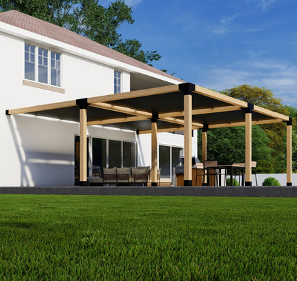 DIY Pergola Kit for an Attached Pergola With Canopies - Any Size Up to 24' x 24'
