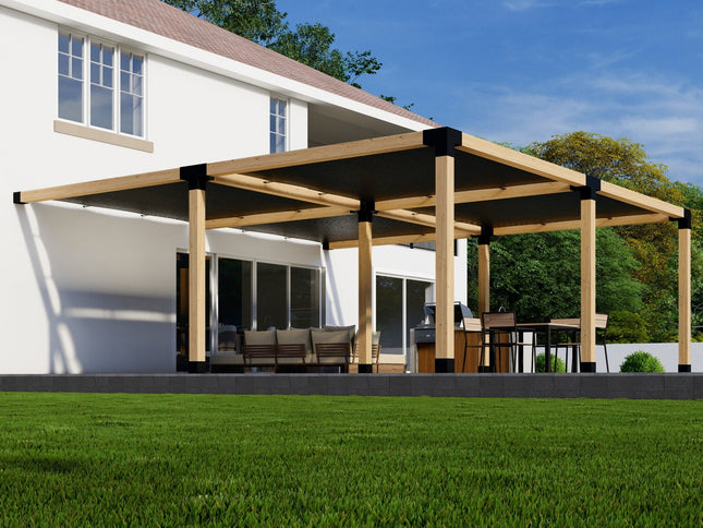 DIY Pergola Kit for an Attached Pergola With Canopies - Any Size Up to 24' x 24'