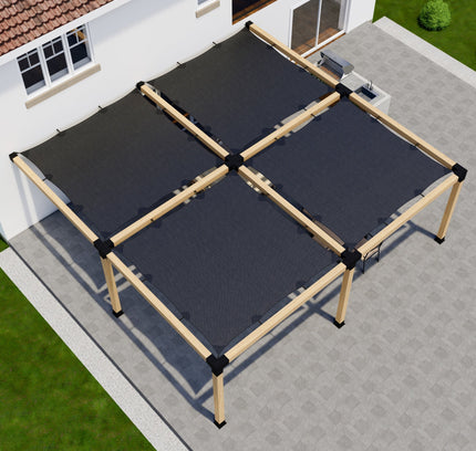 DIY Pergola Kit for an Attached Pergola With Canopies - Any Size Up to 24' x 24'