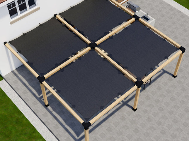 DIY Pergola Kit for an Attached Pergola With Canopies - Any Size Up to 24' x 24'